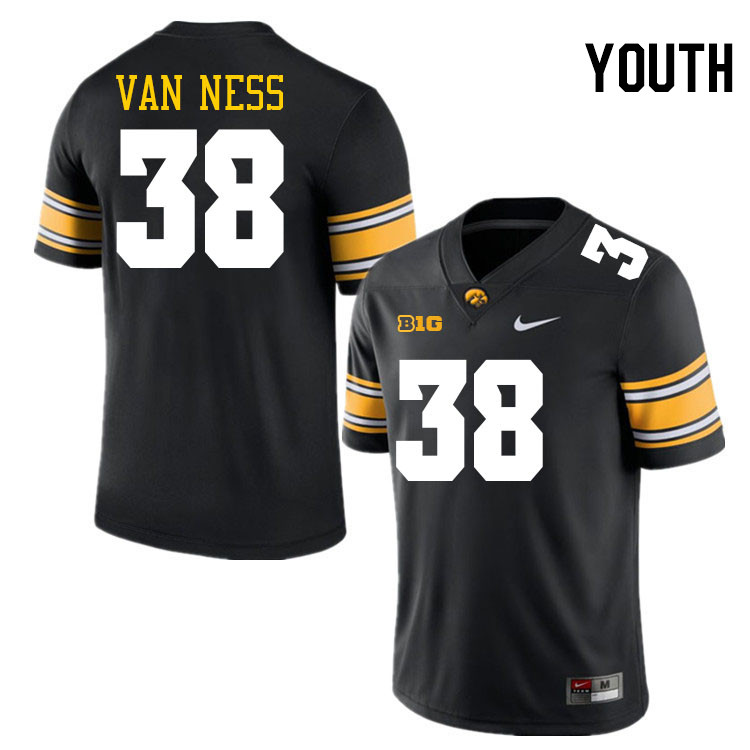 Youth #38 Devan Van Ness Iowa Hawkeyes College Football Jerseys Stitched-Black